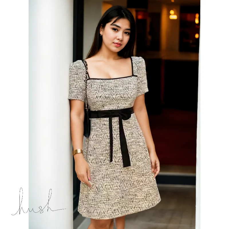 Plus Size White Tweed Chanelesque Dress Plus Size Bodycon