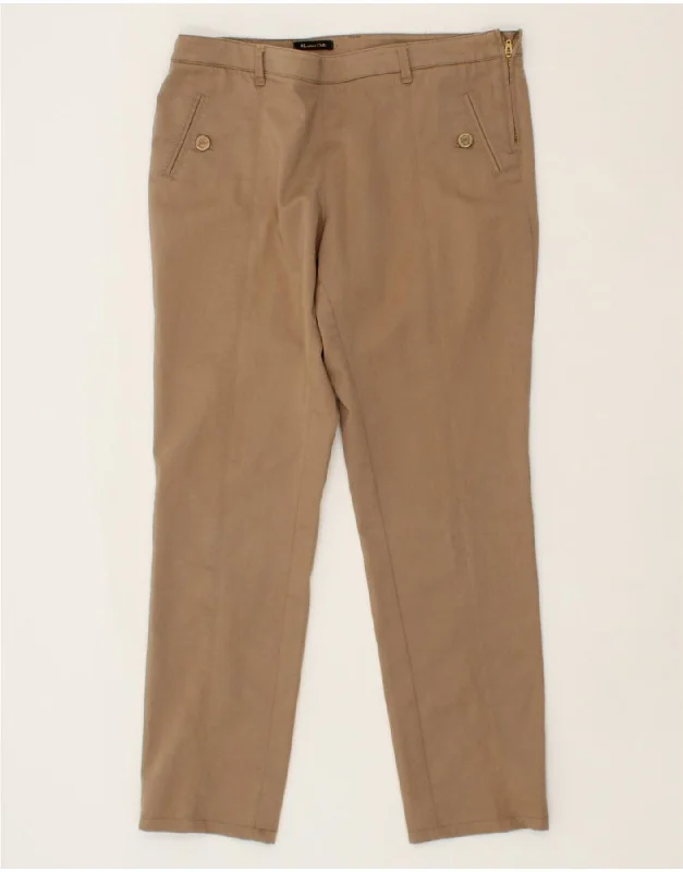 MASSIMO DUTTI Womens Slim Casual Trousers EU 44 XL W34 L28  Beige Cotton