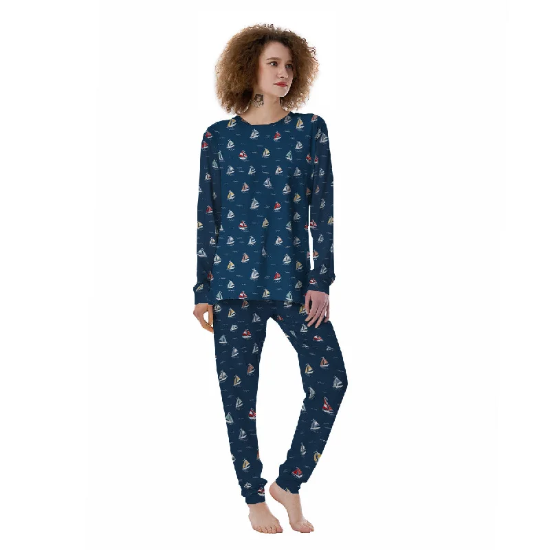 Boat Colorful Print Pattern Women's Pajamas Pajama sets under $50