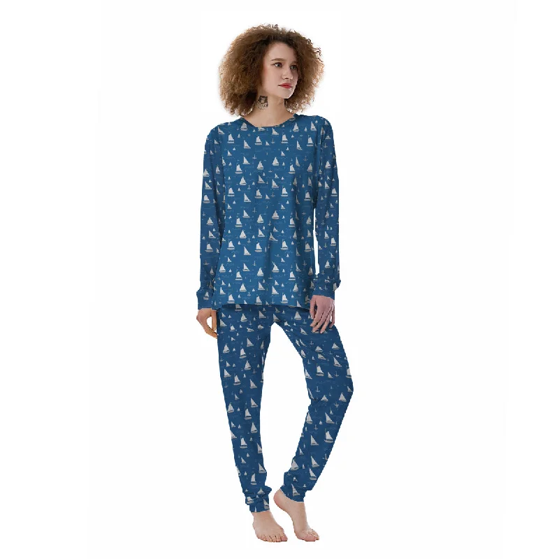 Boat Drawing Print Pattern Women's Pajamas Budget-friendly pajama sets