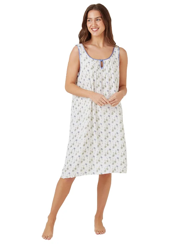 Indigo Sky Palm Island Sleeveless Nightdress, Blue Cheap pajama sets