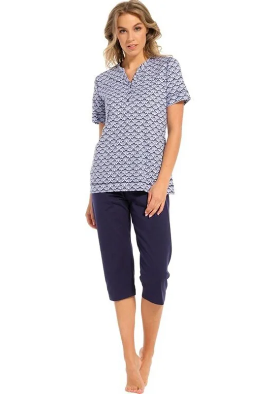 Pastunette Shell Print Pyjama Set, Navy Best pajama sets for pregnancy