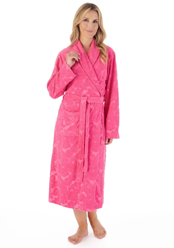 Slenderella Floral Jacquard Towelling Bath Robe, Pink H&M pajama sets