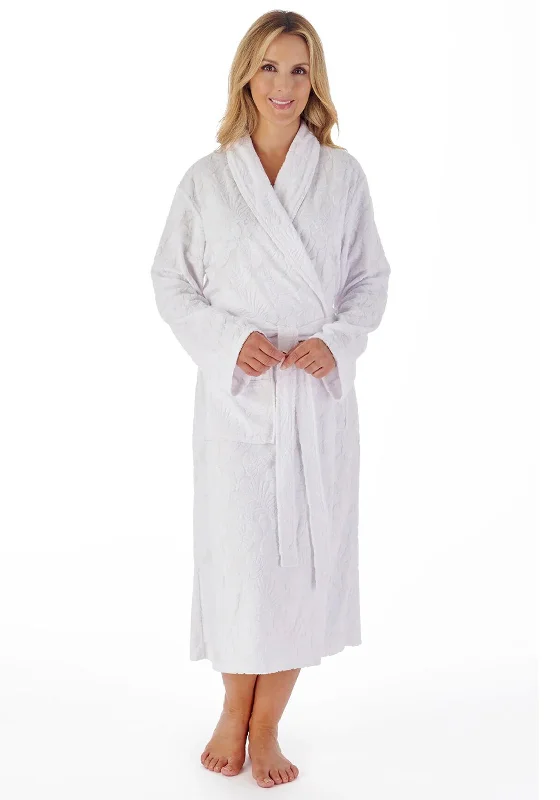 Slenderella Floral Jacquard Towelling Bath Robe, White Nordstrom pajama sets