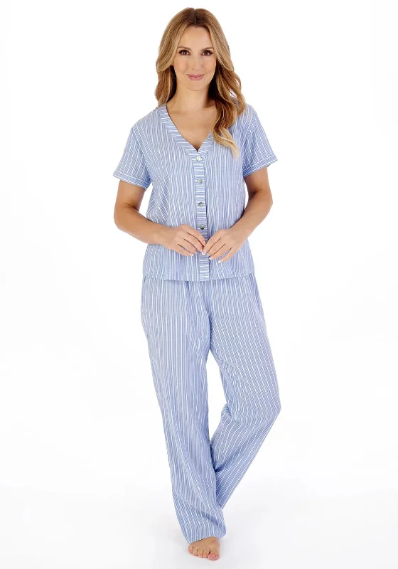 Slenderella Textured Stripe V-neck Pyjama Set, Blue Target pajama sets