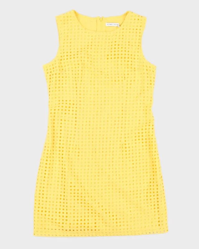 Yellow Lace Sleeveless Dress - S Polyester pajama sets