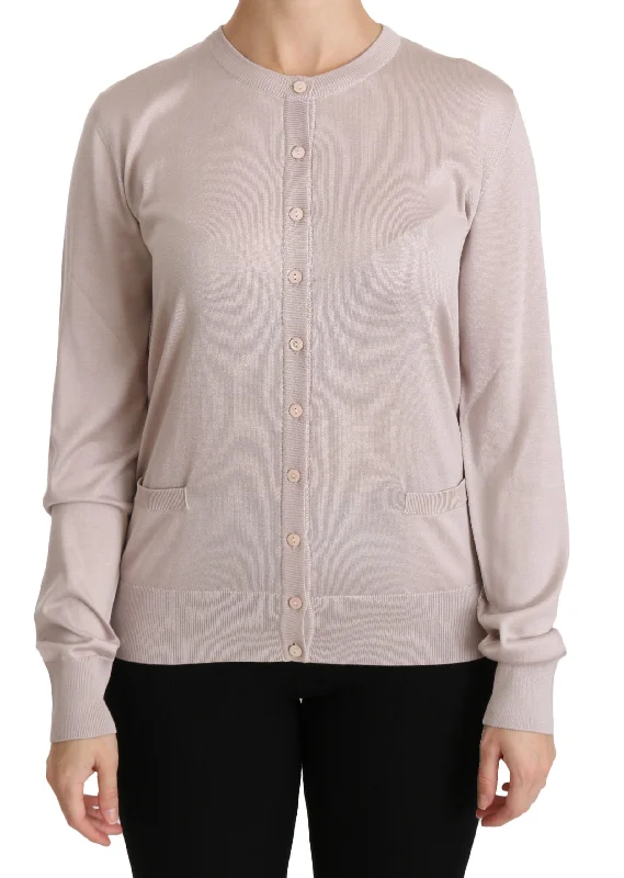 Dolce & Gabbana Silk Long Sleeve Lace Top Sweater Moisture-wicking sweaters