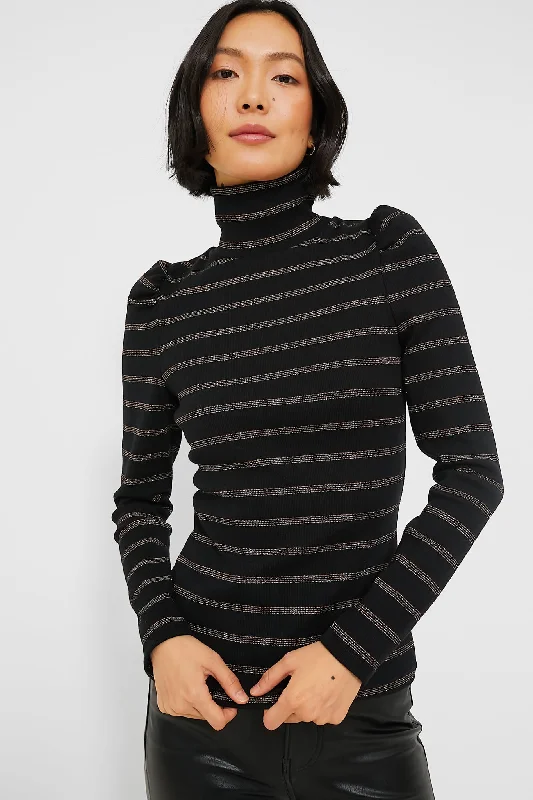 Black Lurex Cedar Turtleneck Best value sweaters