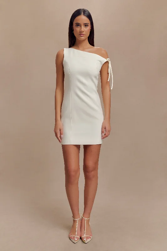 Baker Suiting Off Shoulder Dress - Ivory Off-shoulder mini dresses