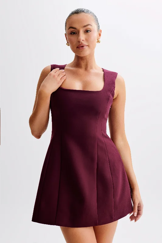 Lysandre Crepe Mini Dress - Plum Boho mini dresses