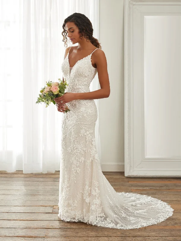 Fitted Sleeveless Lace Bridal Gown by Adrianna Papell 31228 Sleeveless Wedding Dress