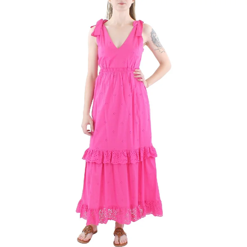 Womens Eyelet Tealength Midi Dress Hot new arrivals in midi dresses