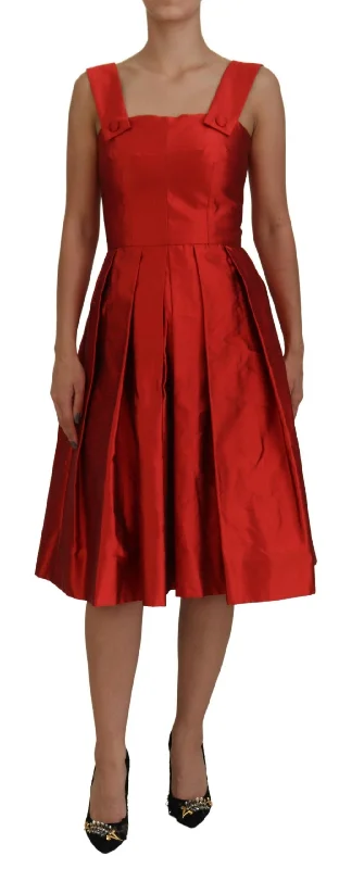 Dolce & Gabbana Radiant Red Silk A-Line Midi Women's Dress Wrap midi dresses