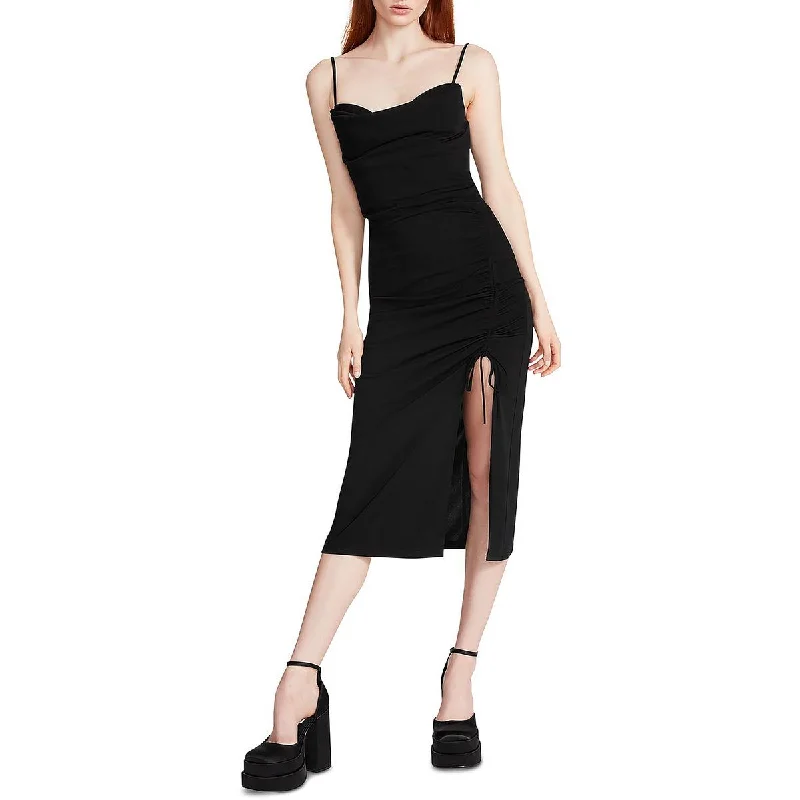 Mica Womens Ruched Midi Slip Dress Chic midi dresses