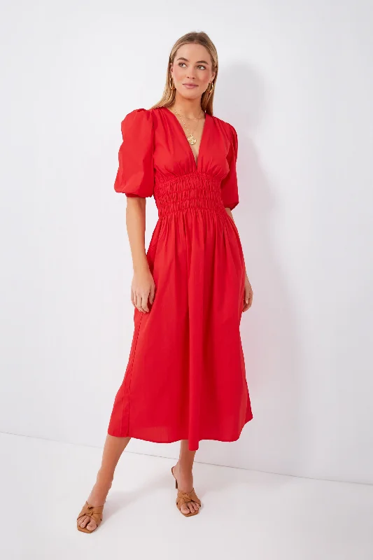 Cherry Tomato Agnata Midi Dress Vacation midi dresses