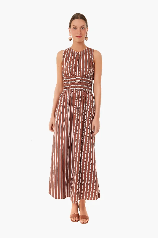 Cinnamon Maya Stripe Jean Midi Dress Casual midi dresses