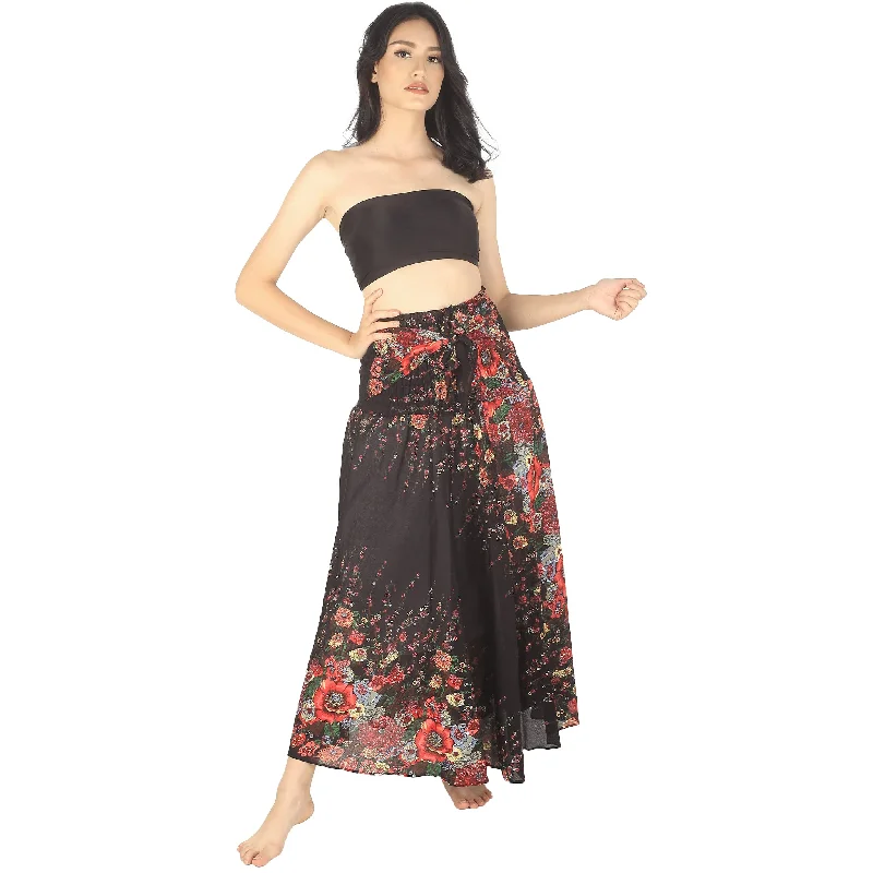 Floral Royal Women's Bohemian Skirt in Black SK0033 020010 01 A-line unclassified skirts