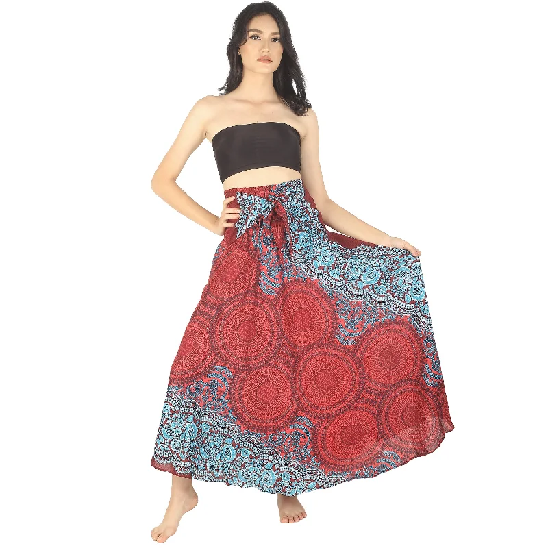 Princess Mandala Women's Bohemian Skirt in Red SK0033 020030 01 Metallic unclassified skirts