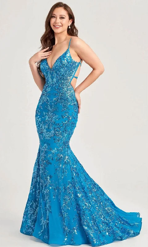 Ellie Wilde EW35011 - V-Neck Sequin Evening Dress Halter party dresses