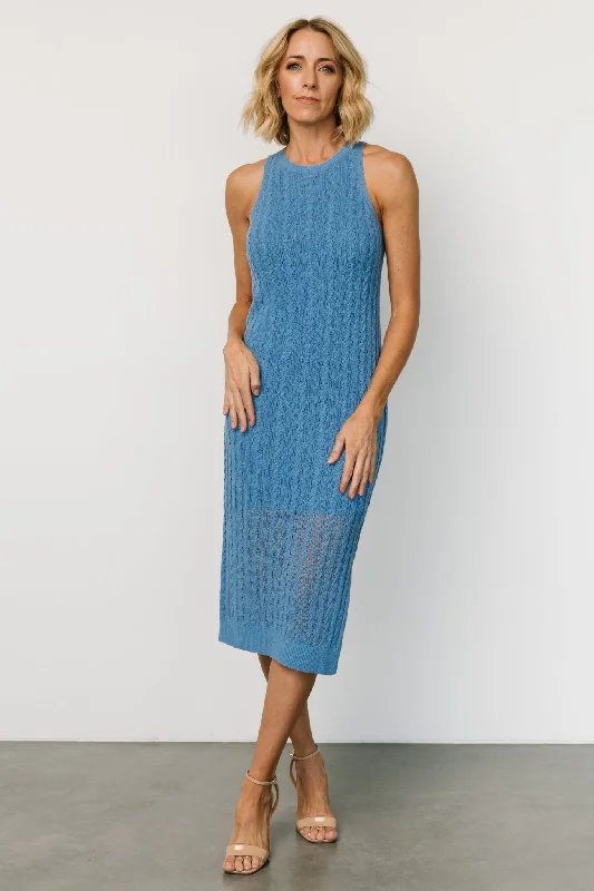 Nalani Knit Tank Dress | Blue Summer Tank Dress