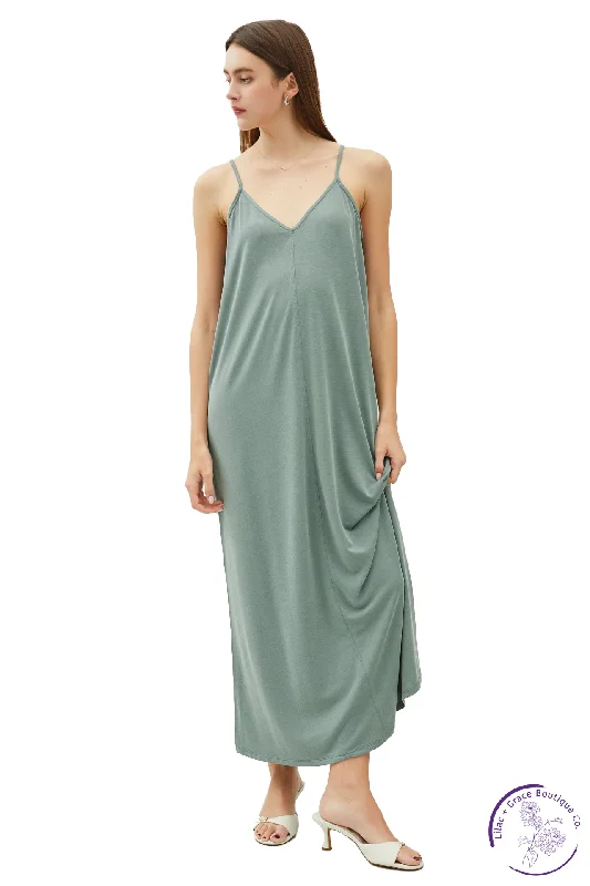 V-Neck Modal Tank Dress Fitted Tank Dress