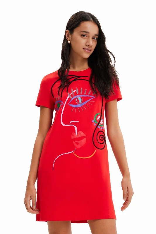 Desigual Women's Dresses Vestido Camiseta Cara Arty Printed unclassified dresses