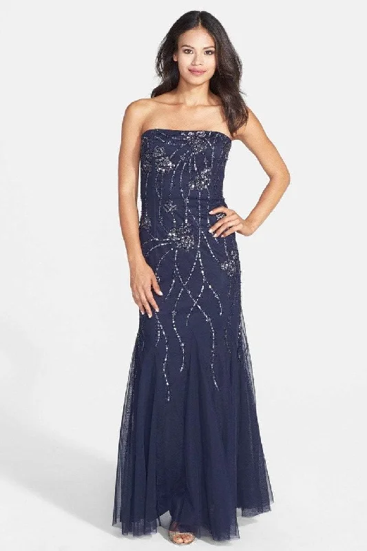 Adrianna Papell - 91897540SC Straight Across Bedazzled Dress Silk unclassified dresses