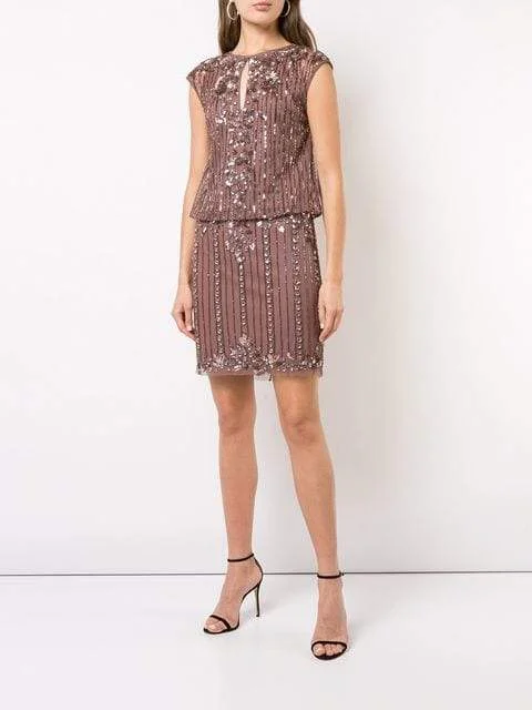 Aidan Mattox - Fully Embellished Blouson Mesh Dress MD1E202853SC Office unclassified dresses