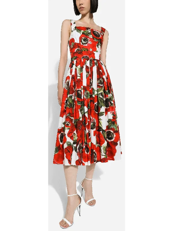 Anemone Print Cotton Sun Dress Budget-friendly floral dresses