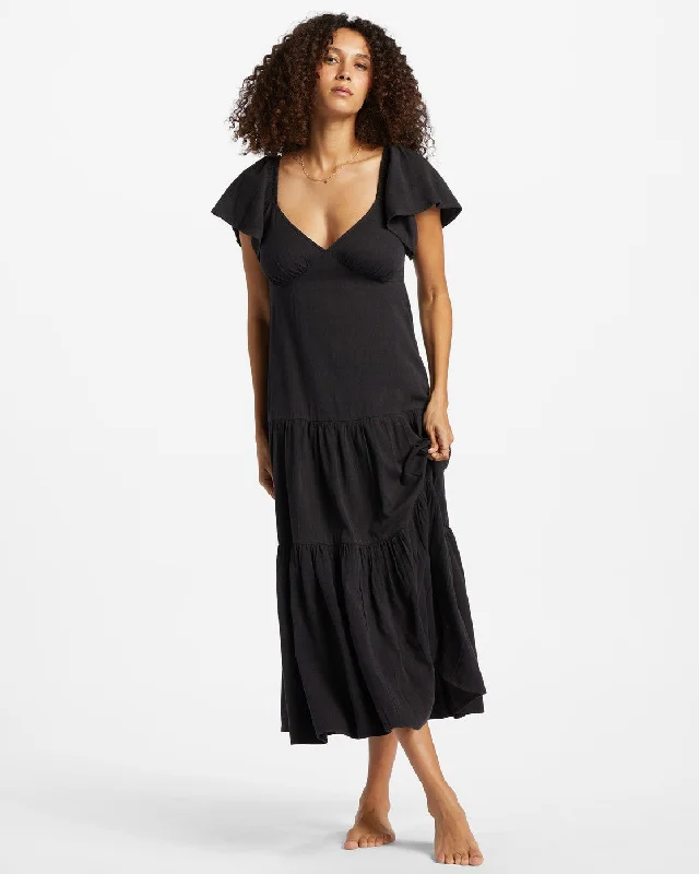 Billabong Women's Dresses V Neck Flutter Sleeves Discounted unclassified dresses