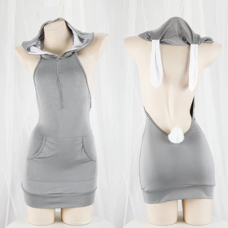 bunny girl gray plush tail dress yv50531 Engagement unclassified dresses