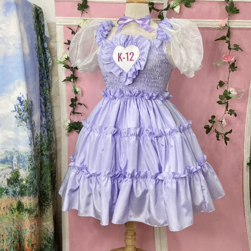 chamberofpastel & youvimi  *Preorder* Purple K-12-inspired Marie dress Ruffled unclassified dresses