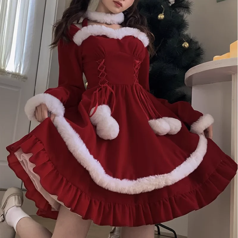 Christmas retro velvet dress yv31951 Holiday unclassified dresses