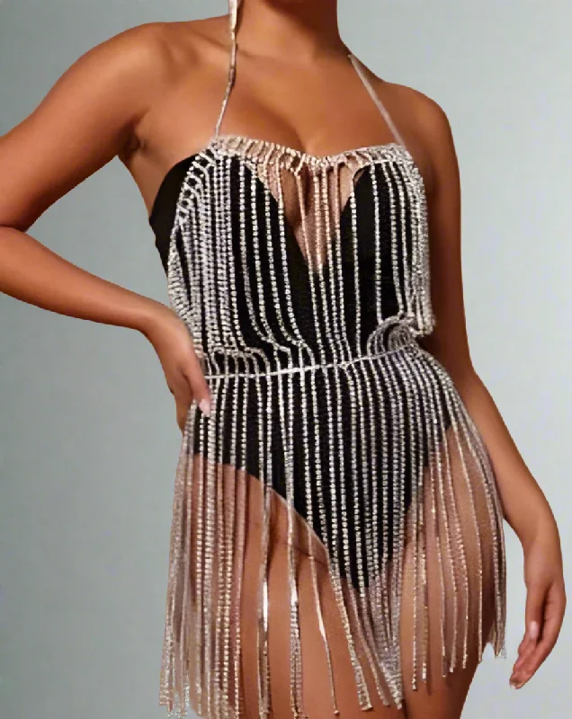 Rhinestones Tassels Strings Dress (Ready to Ship) Unique unclassified dresses