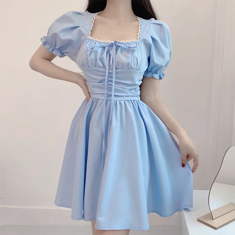 Court Style Square Neck Puff Sleeve Dress A30996 Office unclassified dresses