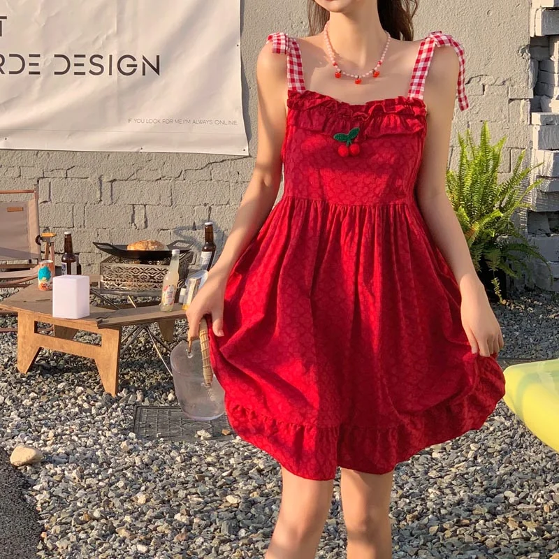 cute little cherry girl dress A40033 Short unclassified dresses