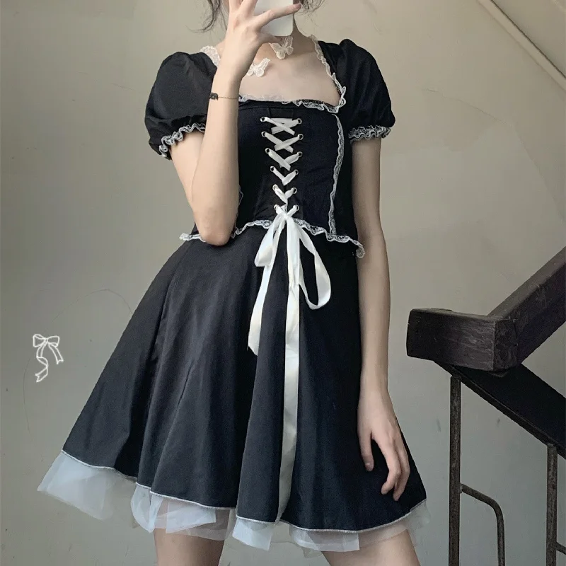 Dark Fashion Lolita Dress A20541 Wrap unclassified dresses