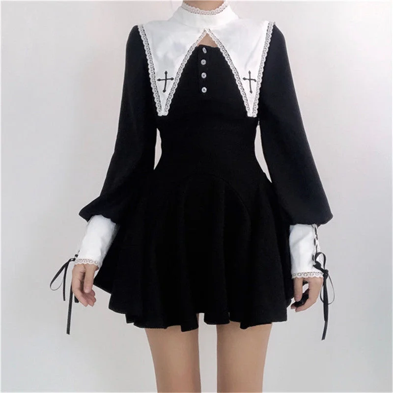 Dark nun cosplay dress YV43480 Sleeveless unclassified dresses