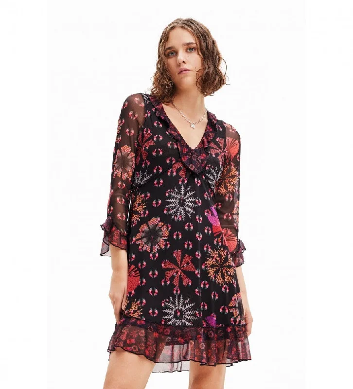 Desigual Women's Dresses Corto De Escote Cruzado Manga A-line unclassified dresses