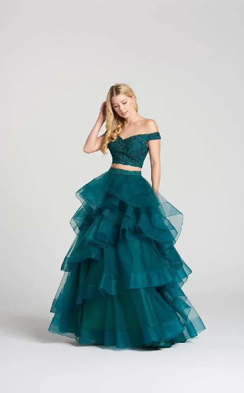 Ellie Wilde - EW118040 Off Shoulder Ruffled Ballgown Fall unclassified dresses