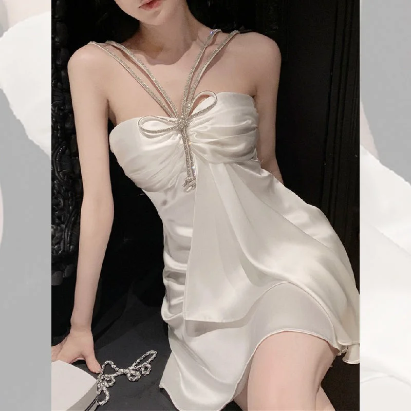 Flash diamond bow strap dress yv31669 Best-selling unclassified dresses