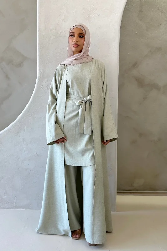 HAWA OPEN ABAYA PISTACHIO Budget-friendly unclassified dresses