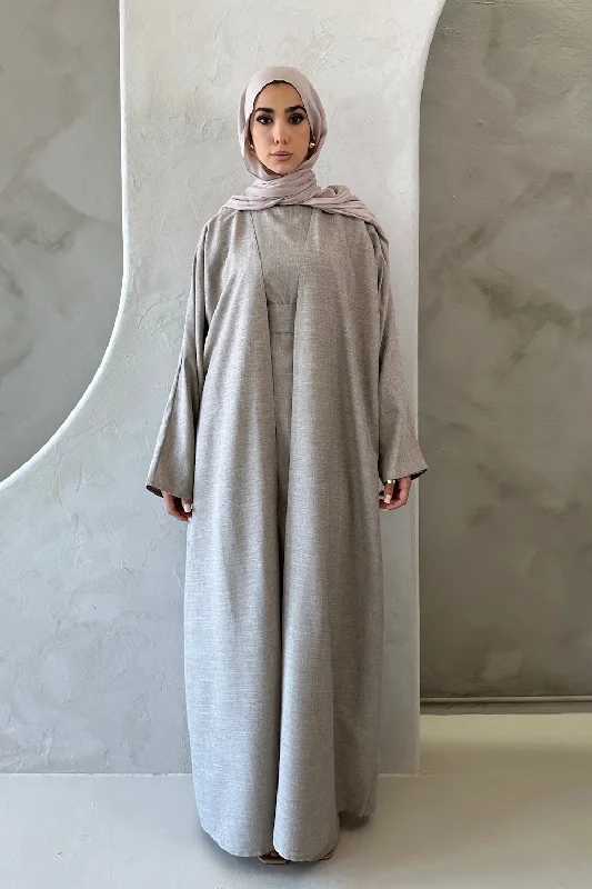 HAWA OPEN ABAYA TAUPE Elegant unclassified dresses