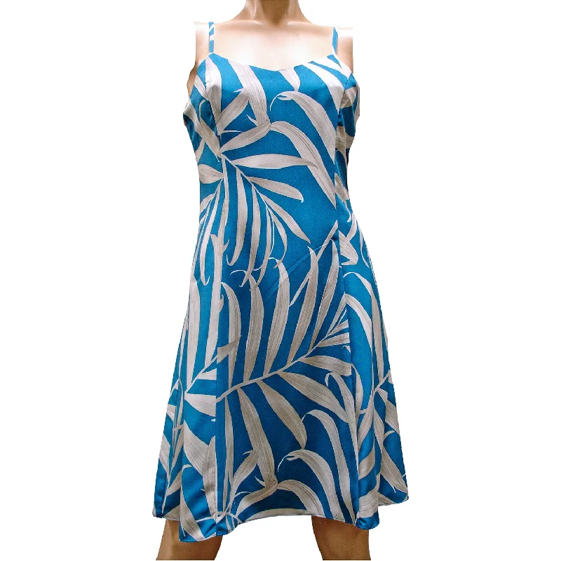 Islander Fronds Blue Spaghetti Dress Spring unclassified dresses