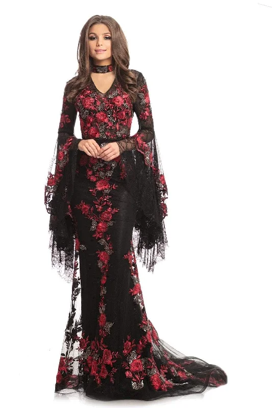 Johnathan Kayne - Floral Applique Lace Evening Dress 9070SC Wedding guest floral dresses