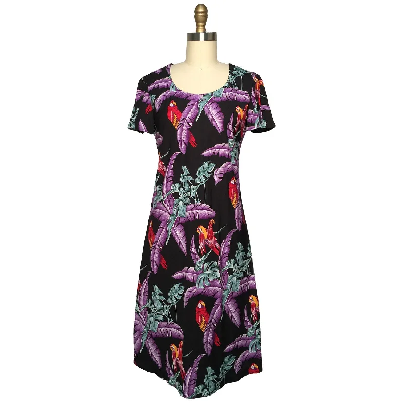 Junglebird Black A-Line Dress with Cap Sleeves Sexy unclassified dresses