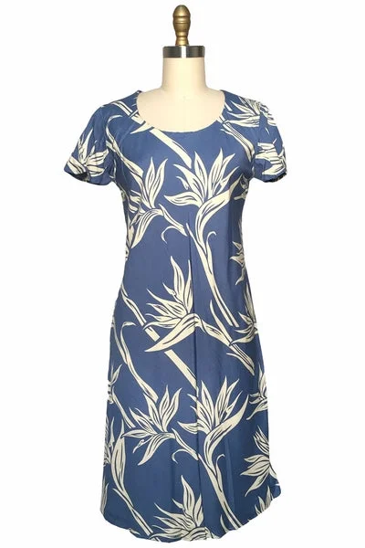 Pareau Paradise Blue A-Line Dress with Cap Sleeves Comfortable unclassified dresses