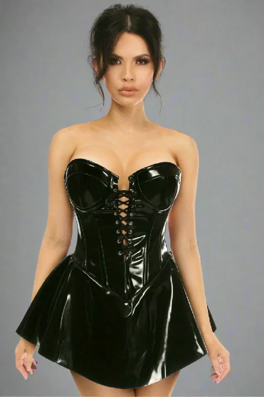 Patent Baby Doll Corset Dress Vacation unclassified dresses