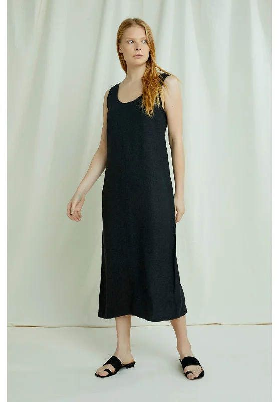 Linen Dress in Black Petite unclassified dresses