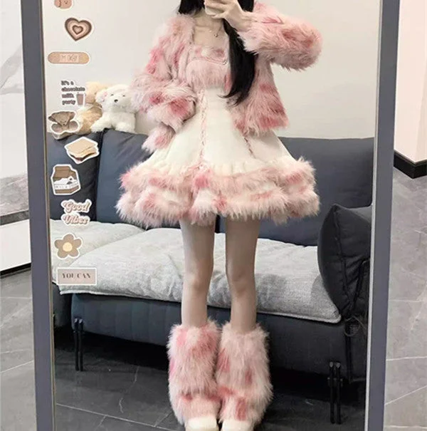 lolita plush coat dress suit yv31875 Corset unclassified dresses